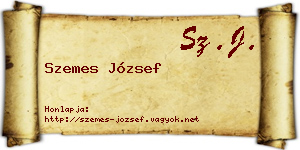 Szemes József névjegykártya